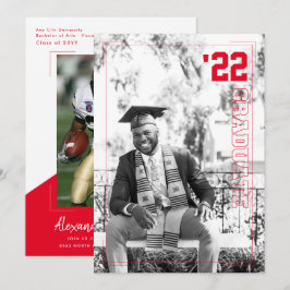 Invitación Tema de deporte universitario | Fiesta de graduaci