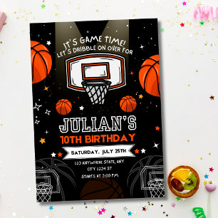 Invitación Tema de Deportes Cumpleaños de Baloncesto para Niñ
