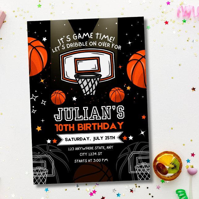 Invitación Tema de Deportes Cumpleaños de Baloncesto para Niñ (Subido por el creador)