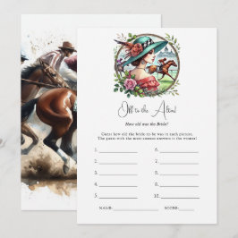 Invitación Tema de Derby rumbo al altar Juego de la ducha de 