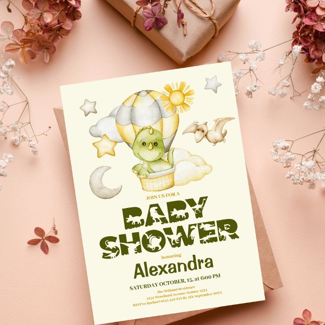 Invitación Tema de Dinosaur Baby Shower (Subido por el creador)