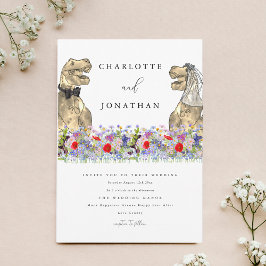 Invitación Tema de dinosaurio Flor silvestre