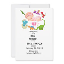 Tema de dinosaurios de Baby Shower INVITATION