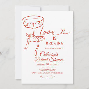 Invitación Tema de Ducha de Novia White Martini: El Amor Está