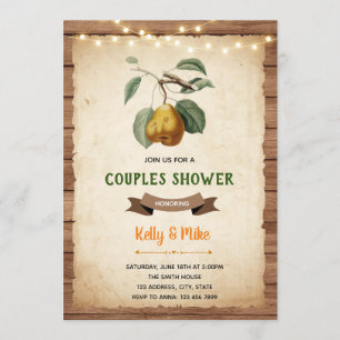 Invitación tema de ducha de parejas pera