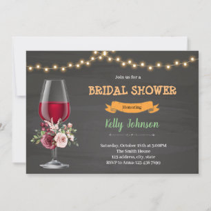 Invitación tema de ducha de vino de Borgoña