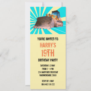 Invitación Tema de excavadora