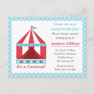 Invitación Tema de fiesta de cumpleaños de Carnaval en el pat