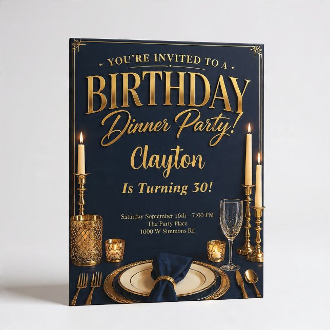 Invitación Tema de fiesta de cumpleaños de noche de cena form (Subido por el creador)