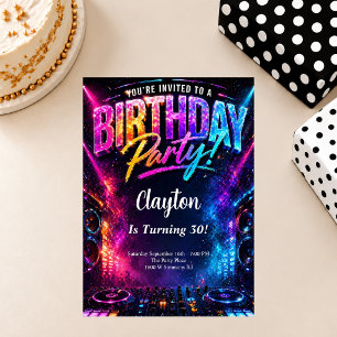 Invitación Tema de fiesta de cumpleaños del club de DJ de mús