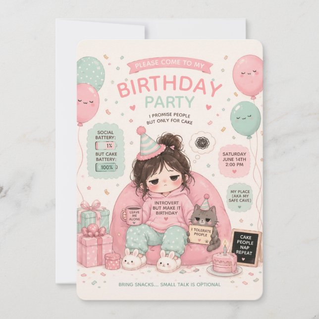Invitación Tema de fiesta de cumpleaños para batería social d (Anverso)