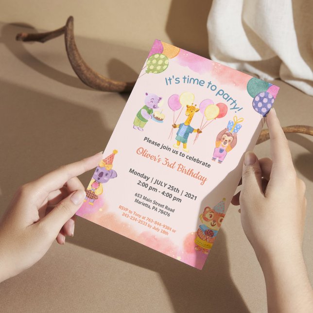 Invitación Tema de fiesta de cumpleaños para niños  (Subido por el creador)
