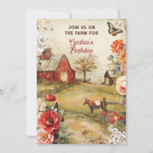 Invitación Tema de fiesta de granja campestre