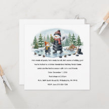 Tema de fiesta de muñeco de nieve de hockey