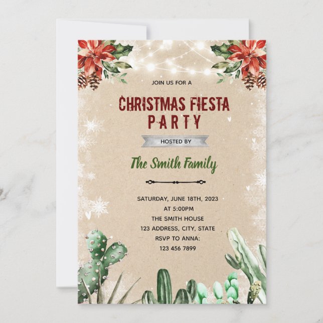Invitación tema de fiesta de Navidad (Anverso)