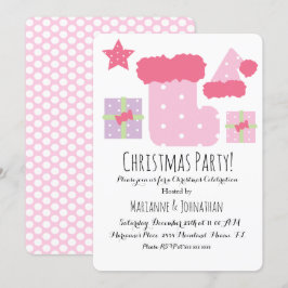 Invitación Tema de fiesta de Navidad mezcla rosa