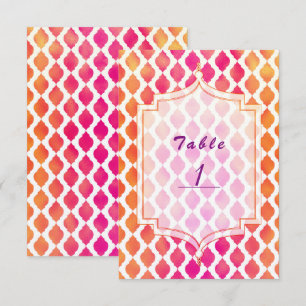 Invitación Tema de fiesta marroquí rosa y naranja Número de m