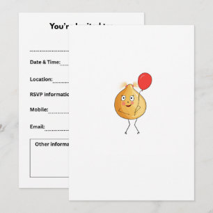 Invitación Tema de garbanzo, diseño de garbanzo