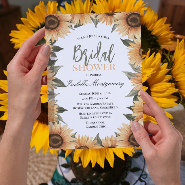 Invitación Tema de Girasoles Despedida de Soltera Rústica (Sunflower Theme Rustic Bridal Shower Invitations
)