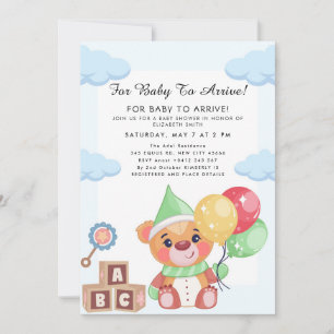 Invitación Tema de globo de osito de peluche lindo