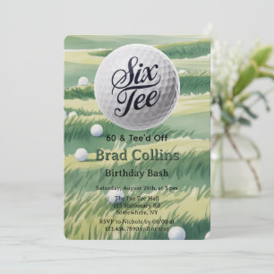 Invitación Tema de Golf 60 y Fiesta de Cumpleaños Fuera de Ju