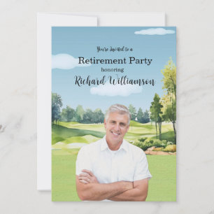 Invitación Tema de golf acuarela de foto única