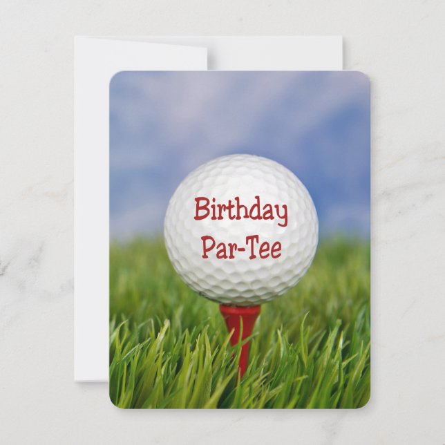 Invitación Tema de golf Birday Party (Anverso)