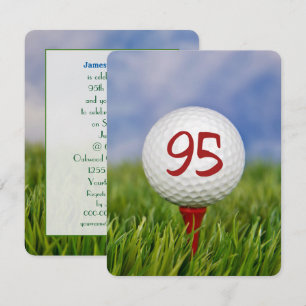 Invitación Tema de golf de la fiesta de cumpleaños 95