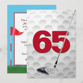 Invitación Tema de golf de la Fiesta de los Años 65