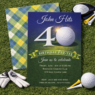 Invitación Tema de golf para cumpleaños 40