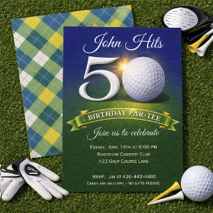 Invitación Tema de golf para cumpleaños 50