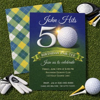 Invitación Tema de golf para cumpleaños 50