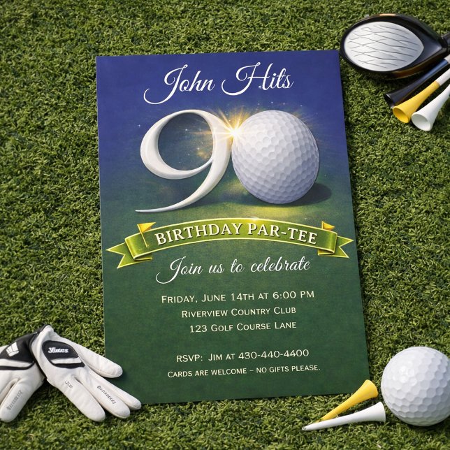 Invitación Tema de golf para cumpleaños 90 (Subido por el creador)