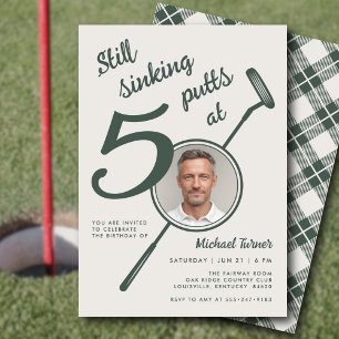 Invitación Tema de golf para cumpleaños número 50 para adulto