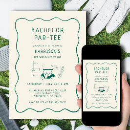 Invitación Tema de Golf para Despedida de Soltero Minimal Ver
