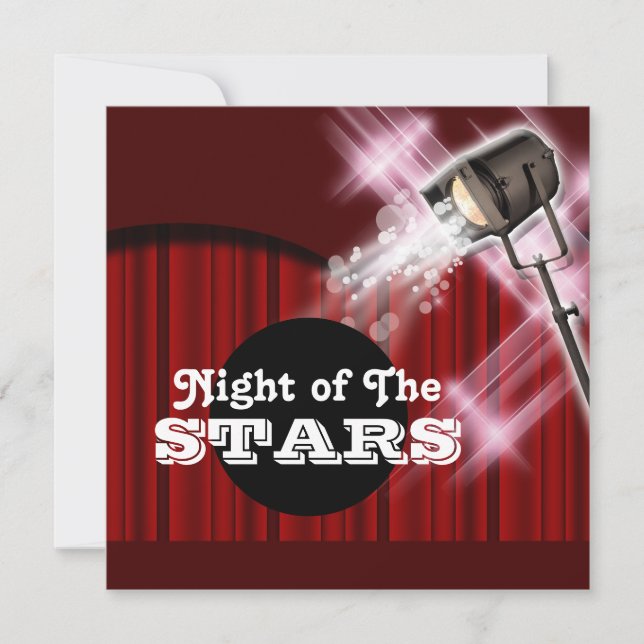 Invitación Tema de Hollywood el fiesta de "que cualquier (Anverso)