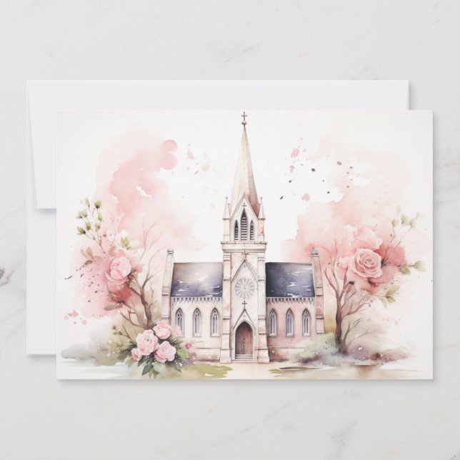 Invitación Tema de Iglesia Tradicional (Reverso)