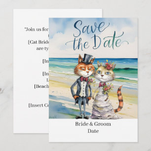 Invitación Tema de la boda de la playa del gato Boda