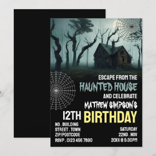 Invitación Tema De La Casa, Escape Room, Fiesta De Cumpleaños