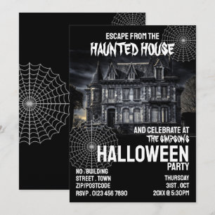 Invitación Tema De La Casa, Escape Room, Fiesta De Halloween