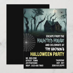 Invitación Tema De La Casa, Escape Room, Fiesta De Halloween