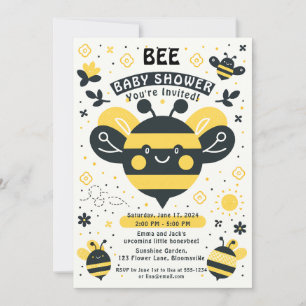 Invitación tema de la ducha de abejas