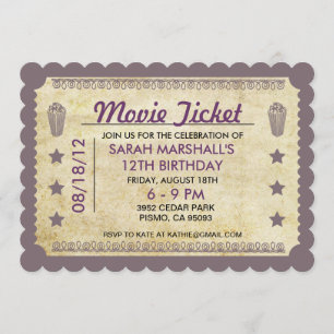 Invitación Tema de la entrada de películas