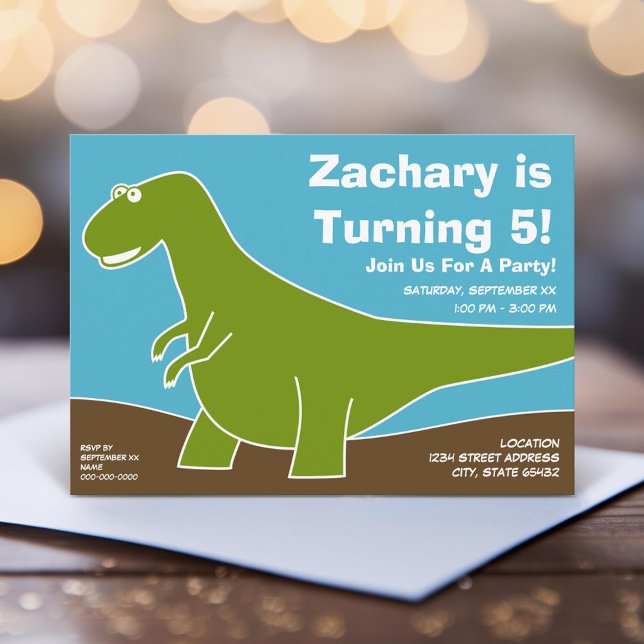 Invitación Tema de la fiesta de cumpleaños de Dinosaur (Unique Photo Card)