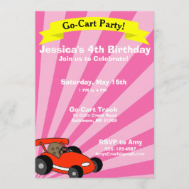 Invitación Tema de la fiesta de cumpleaños de Go-Cart