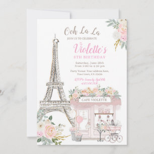 Invitación Tema de la fiesta de cumpleaños de París