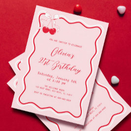 Invitación Tema de la fiesta de cumpleaños del cerezo Adulto