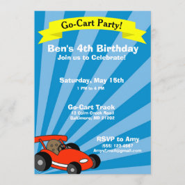 Invitación Tema de la fiesta de cumpleaños Go-Cart