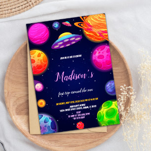 Invitación Tema de la galaxia cuta para Chicas
