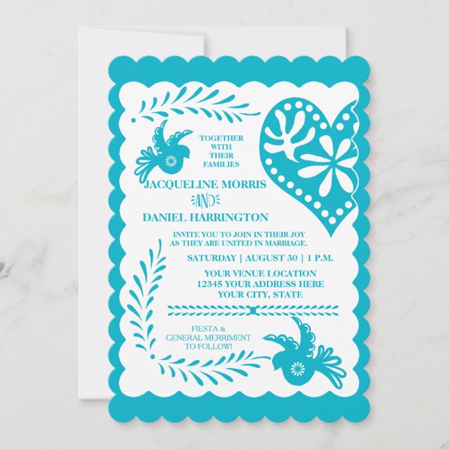 Invitación Tema de la pancarta del Boda de la Fiesta Mexicana (Anverso)